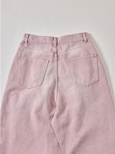 HIGH RISE TUCK WIDE PANTS / PINK /Y252-31064